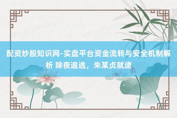 配资炒股知识网-实盘平台资金流转与安全机制解析 除夜追逃，朱某贞就逮