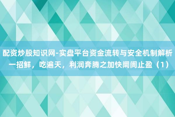 配资炒股知识网-实盘平台资金流转与安全机制解析 一招鲜，吃遍天，利润奔腾之加快阛阓止盈（1）